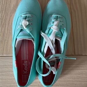 Keds Turquoise Canvas Sneakers with White Laces